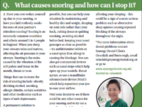 What to do about Snoring